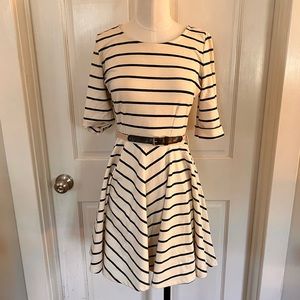 Lost Striped French Nautical Fit & Flare Dress Size Medium